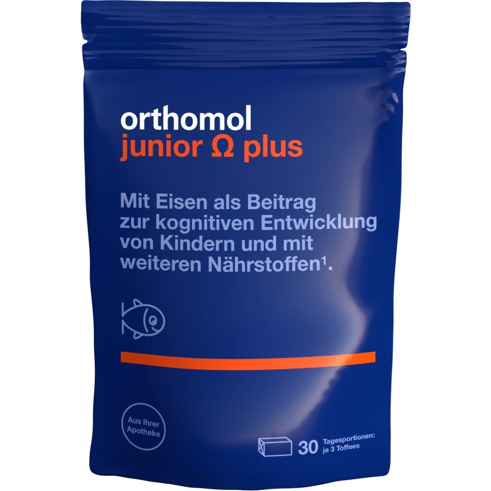 Blaues Nahrungsergänzungsmittel-Paket für Kinder mit Eisen zur Unterstützung der Entwicklung.